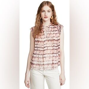 ULLA JOHNSON Blush Clea Top In Blush Tie Dye Size 2